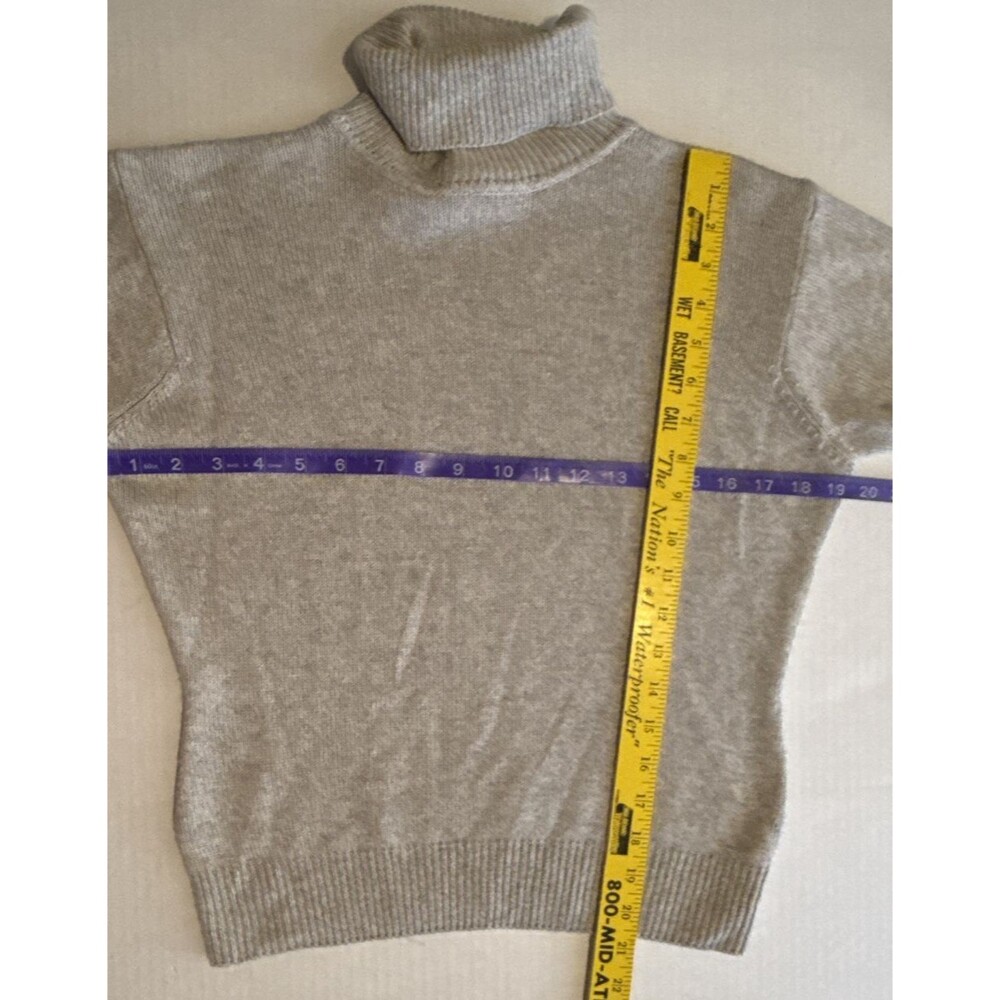 The J Peterman Company Sweater Womens Small Gray Silk Cashmere Turtleneck Knit - Picture 5 of 5